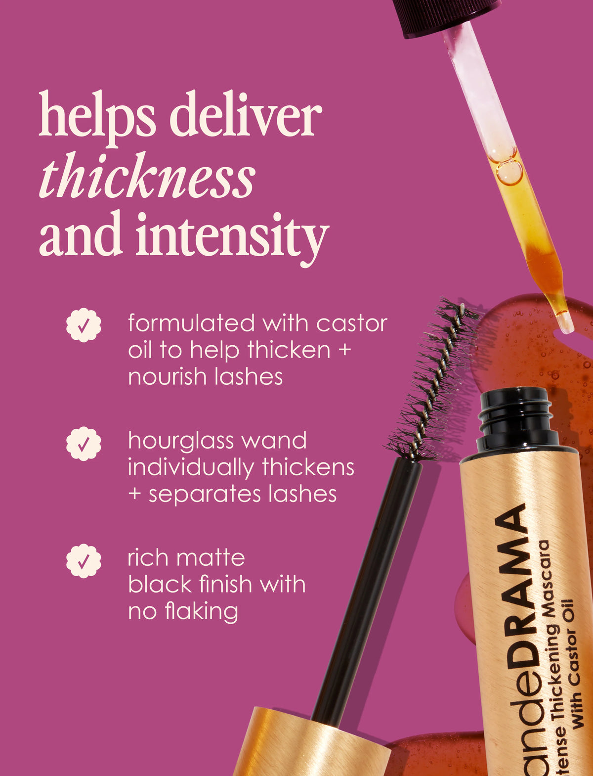 GrandeDRAMA Intense Thickening Mascara with Castor Oil